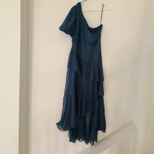 Floret Studios Hi/Lo Chiffon Green Dress - Sz L